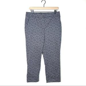Chico’s 1 midnight blue w white polka dots straight leg casual pants size 8 B141